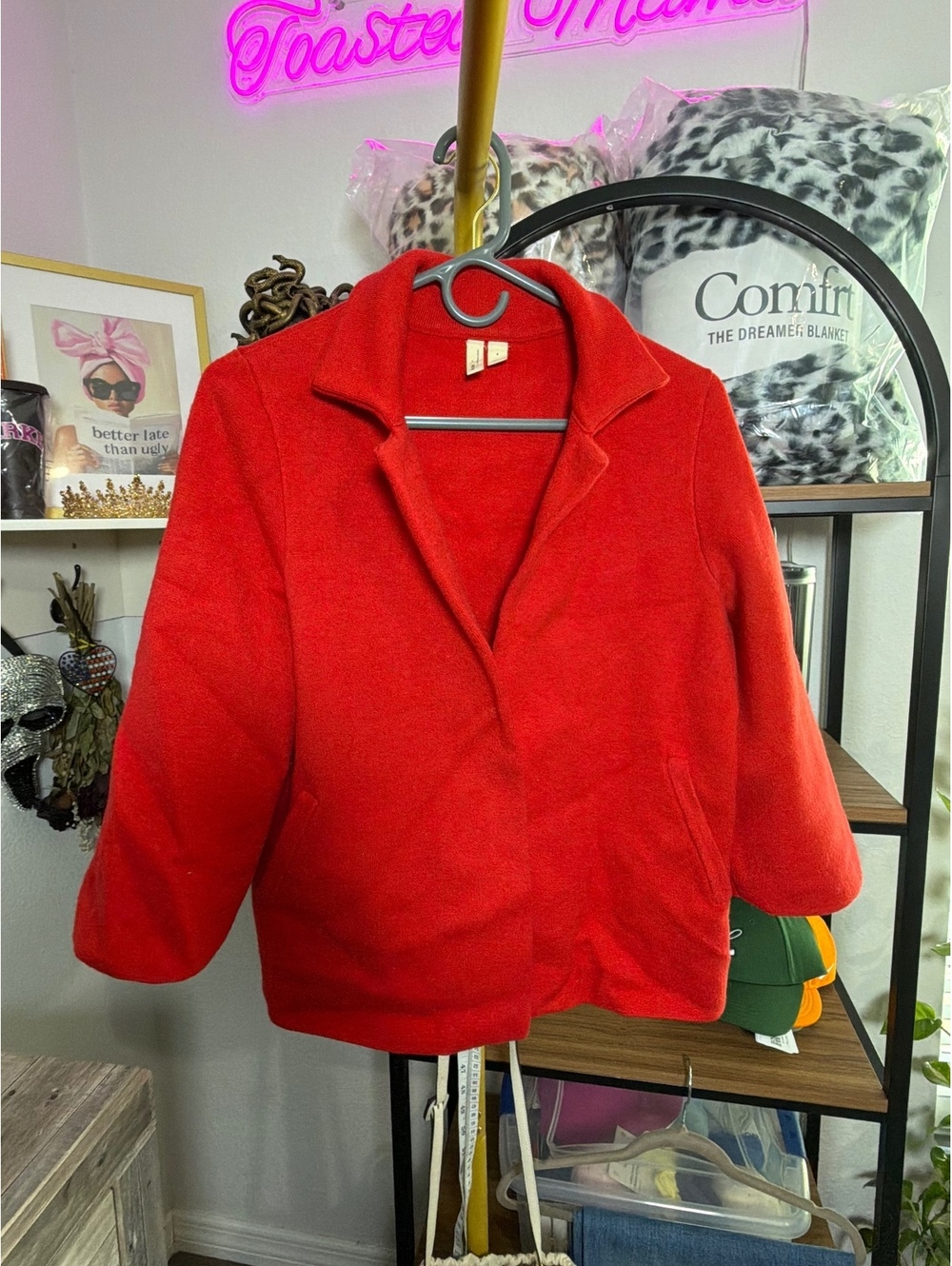 Moth by Anthropologie Red Cardigan Small Front Snap Closure